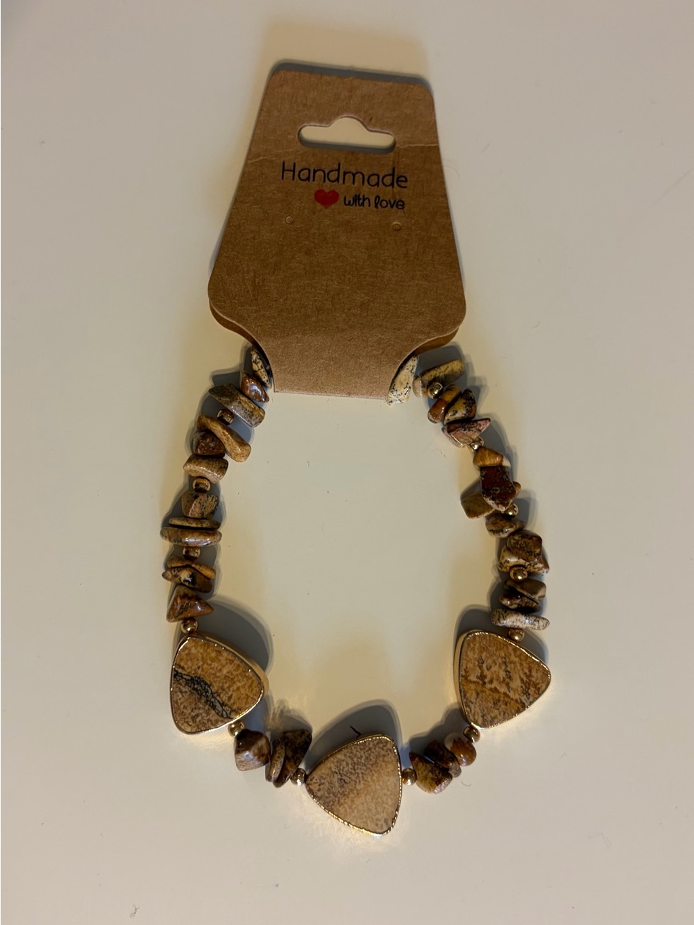Handmade Brown Stone Beaded Bracelet - Natural Earth Tones